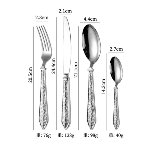 Silver dinner knife +dinner fork +dinner spoon +tea spoon