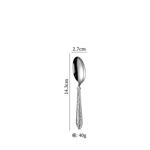 Silver 304 stainless steel tea spoon