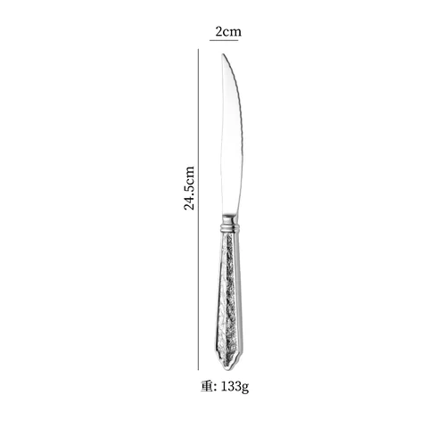 Silver 420 stainless steel steak knife