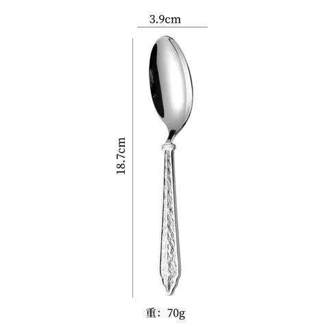 Silver 304 stainless steel dessert spoon