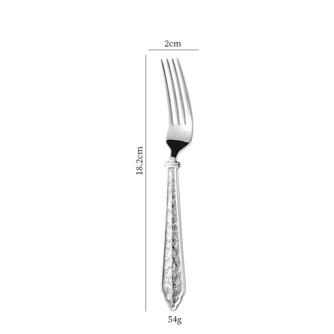 Silver 304 stainless steel dessert fork