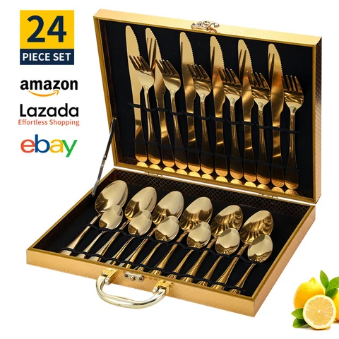 Gold 24-piece set -gold box machine / water polished