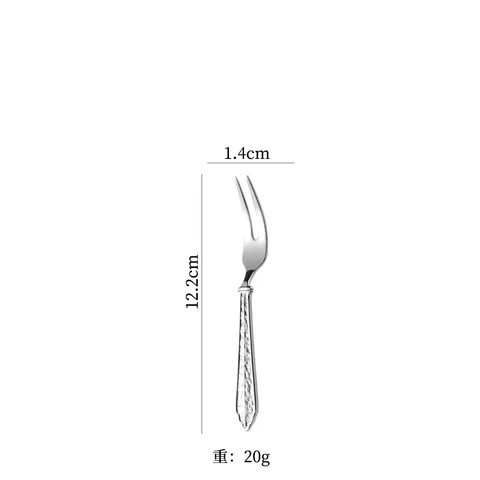 Silver 304 stainless steel fruit fork