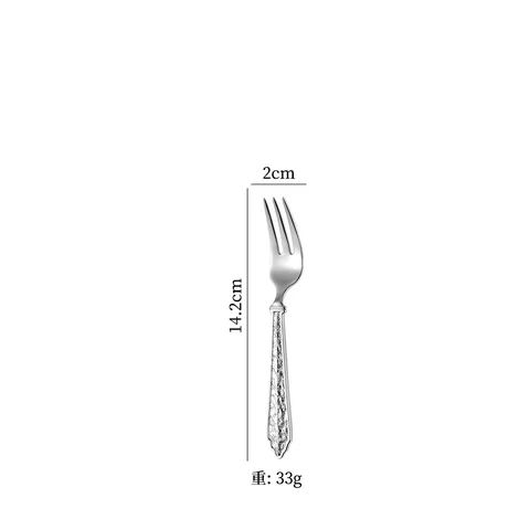Silver 304 stainless steel tea fork