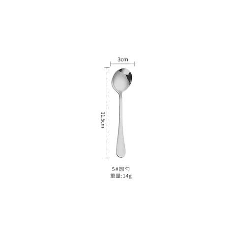 Silver round spoon +5