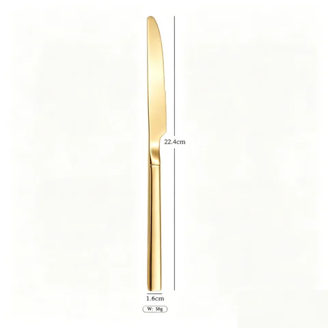 Knight -Gold dinner knife thickened (supplier label)